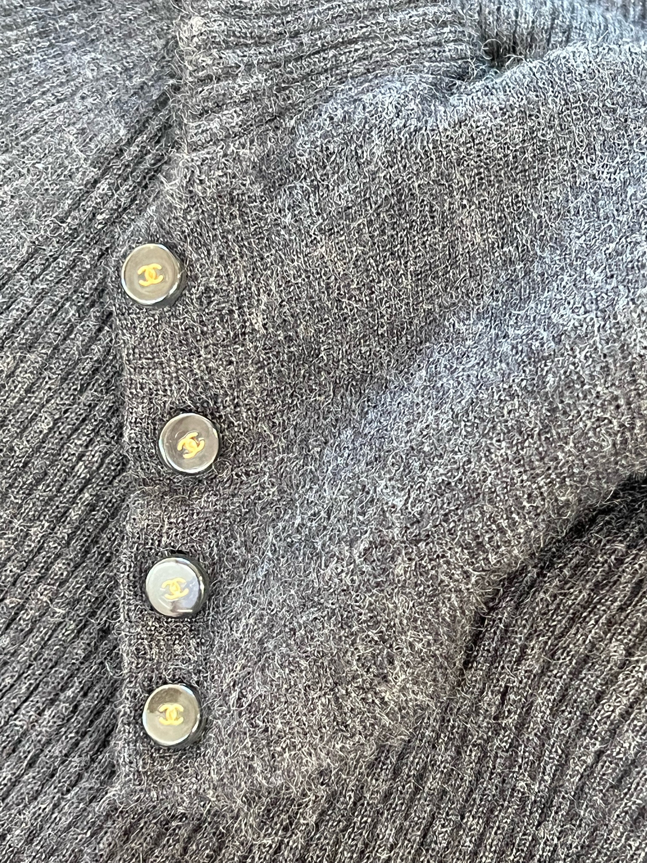 Vintage CHANEL CC Logo Cashmere Silk 