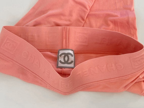 Vintage 90's CHANEL CC Monogram Logo Pink Knit Bi… - image 4