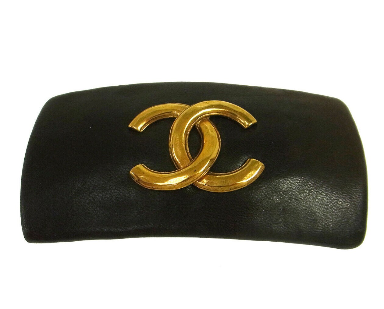 CHANEL Logo Barrette Hair Clip COCO CC Silver Engrave… - Gem