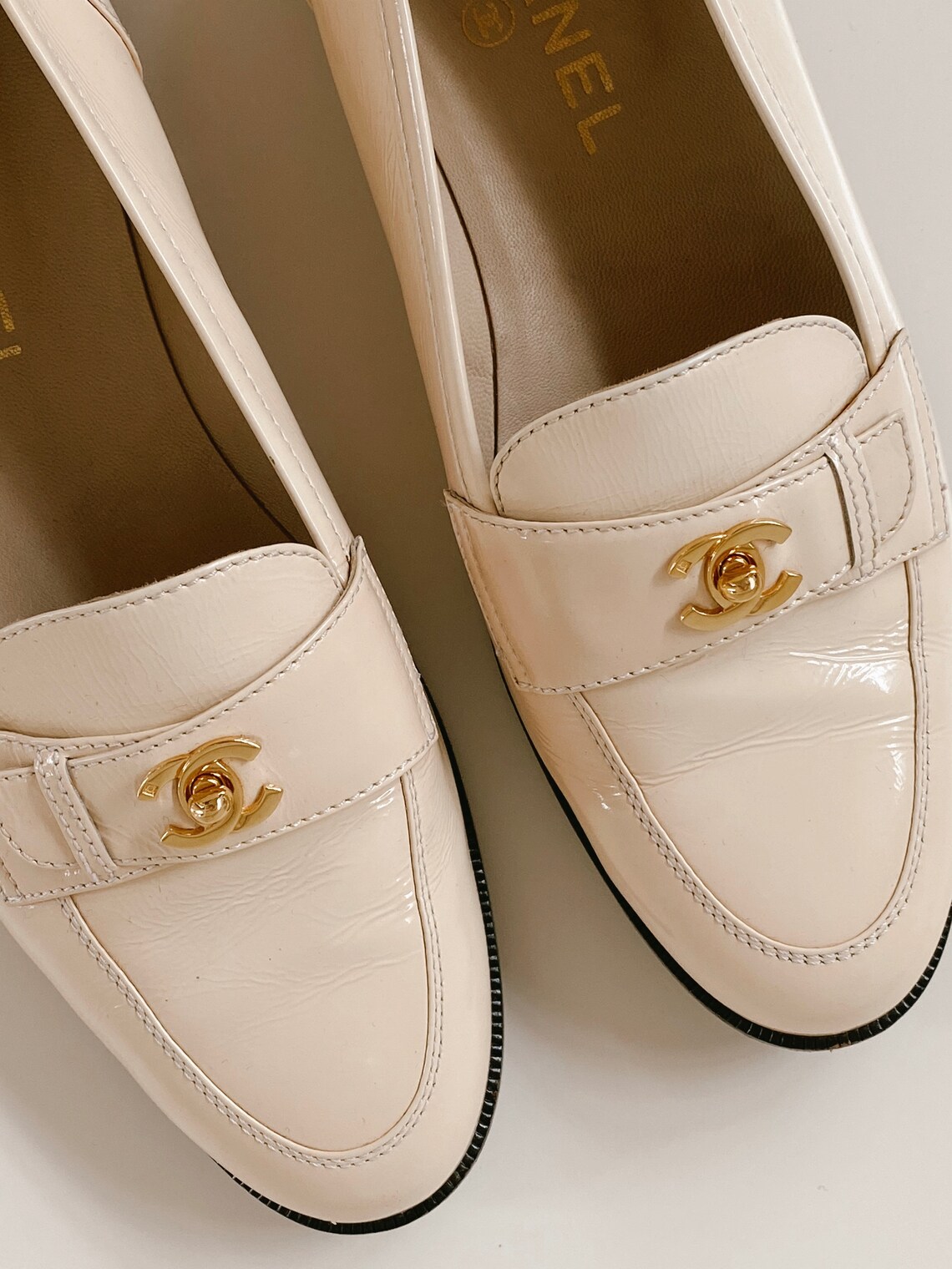 chanel turn lock loafer