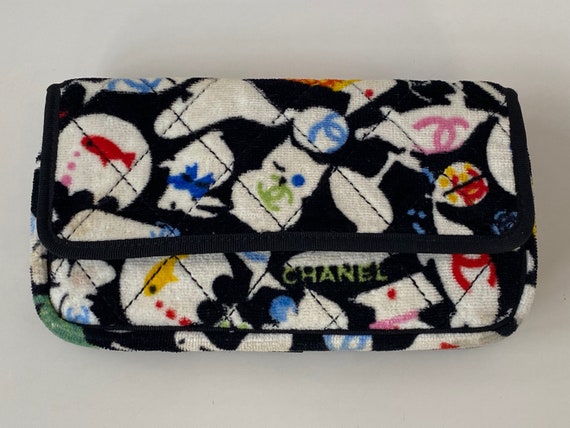 Vintage 90's CHANEL CC Monogram TERRY Cloth Fabri… - image 2