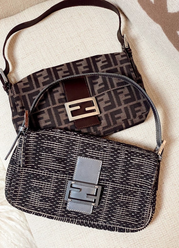 bænk lukker omfatte Vintage FENDI FF ZUCCA Monogram Baguette Woven Leather Bag | Etsy