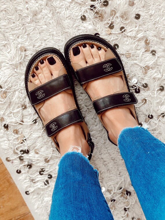 Vintage CHANEL CC Monogram Logos DAD Birkenstock P