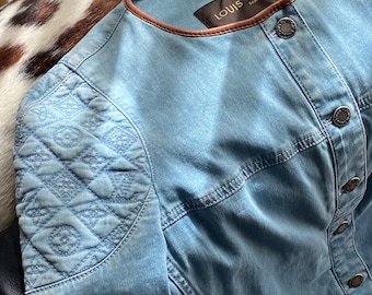 Louis vuitton denim jacket | Etsy België