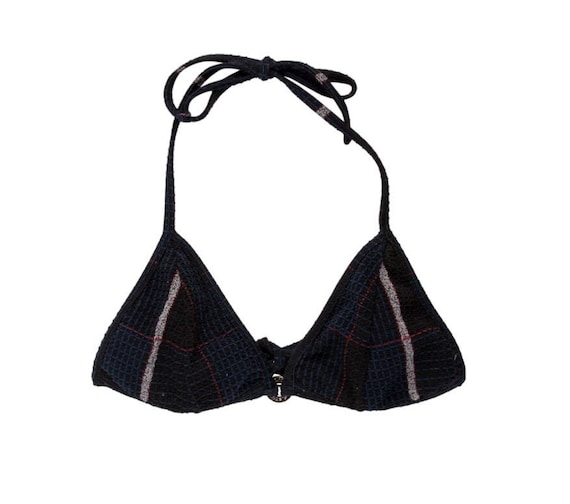 Vintage 90's CHANEL Logo Bralette Tweed Fabric Bi… - image 1