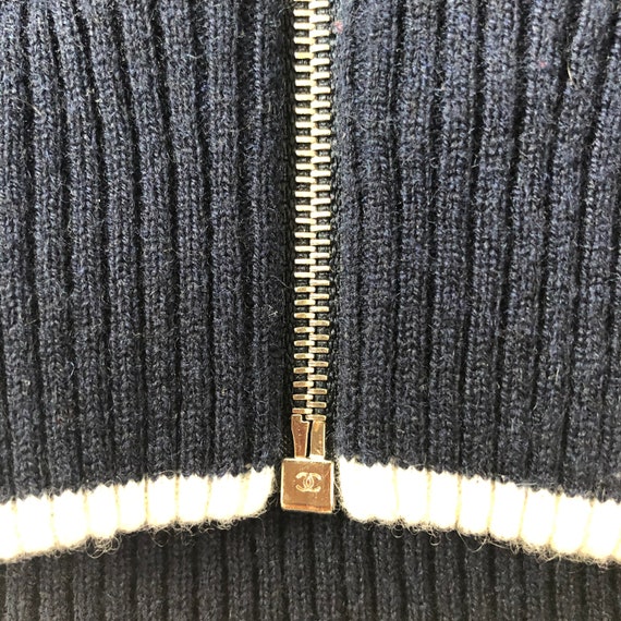 Vintage CHANEL Logo Monogram CASHMERE Knit Jacket - N… - Gem