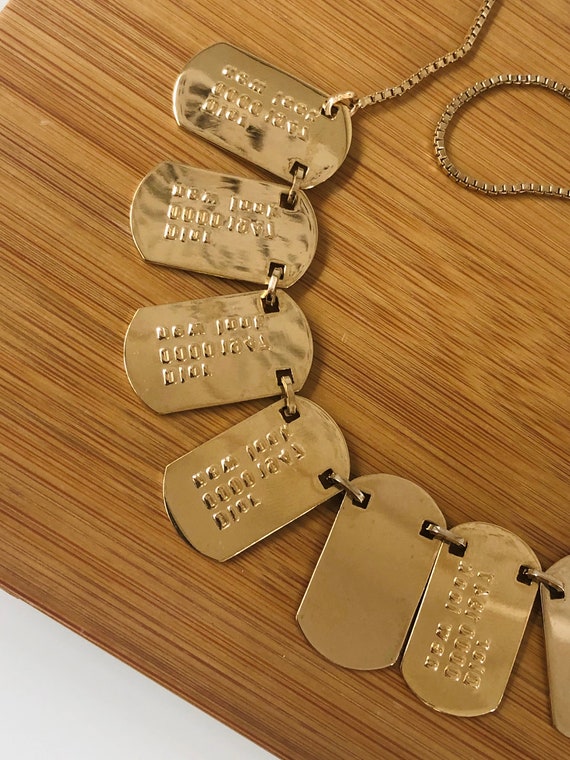 dior dog tag necklace gold