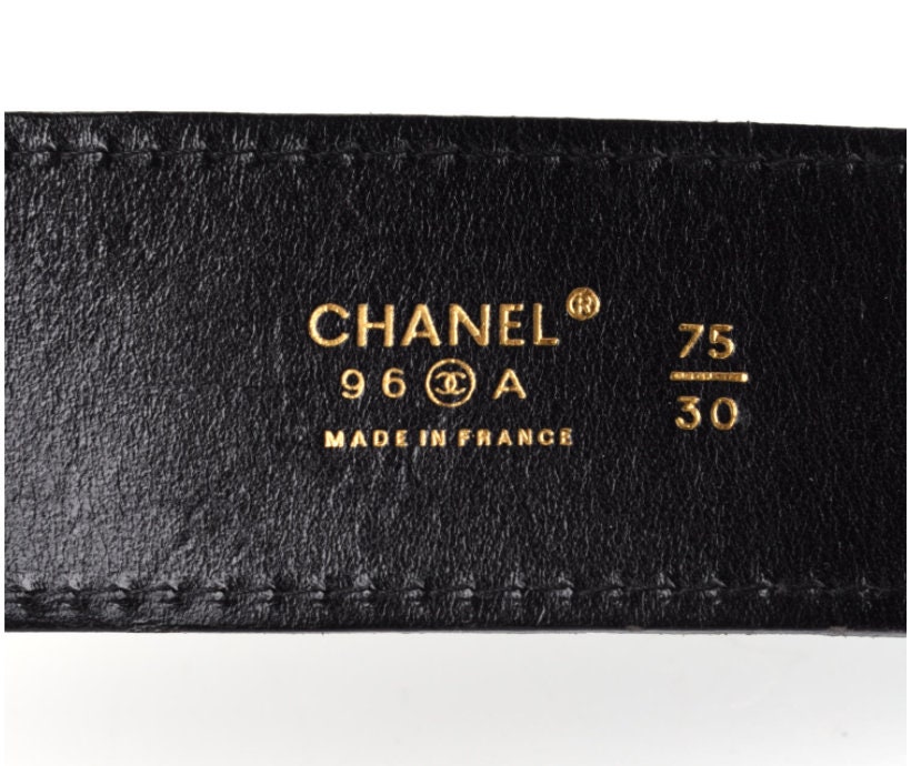 Vintage 80's CHANEL Huge Gold CC Logo Red Leather Waist - Etsy