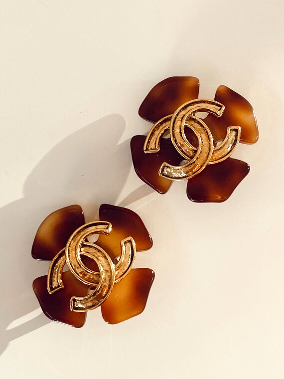 Chanel tortoise earrings Clearance