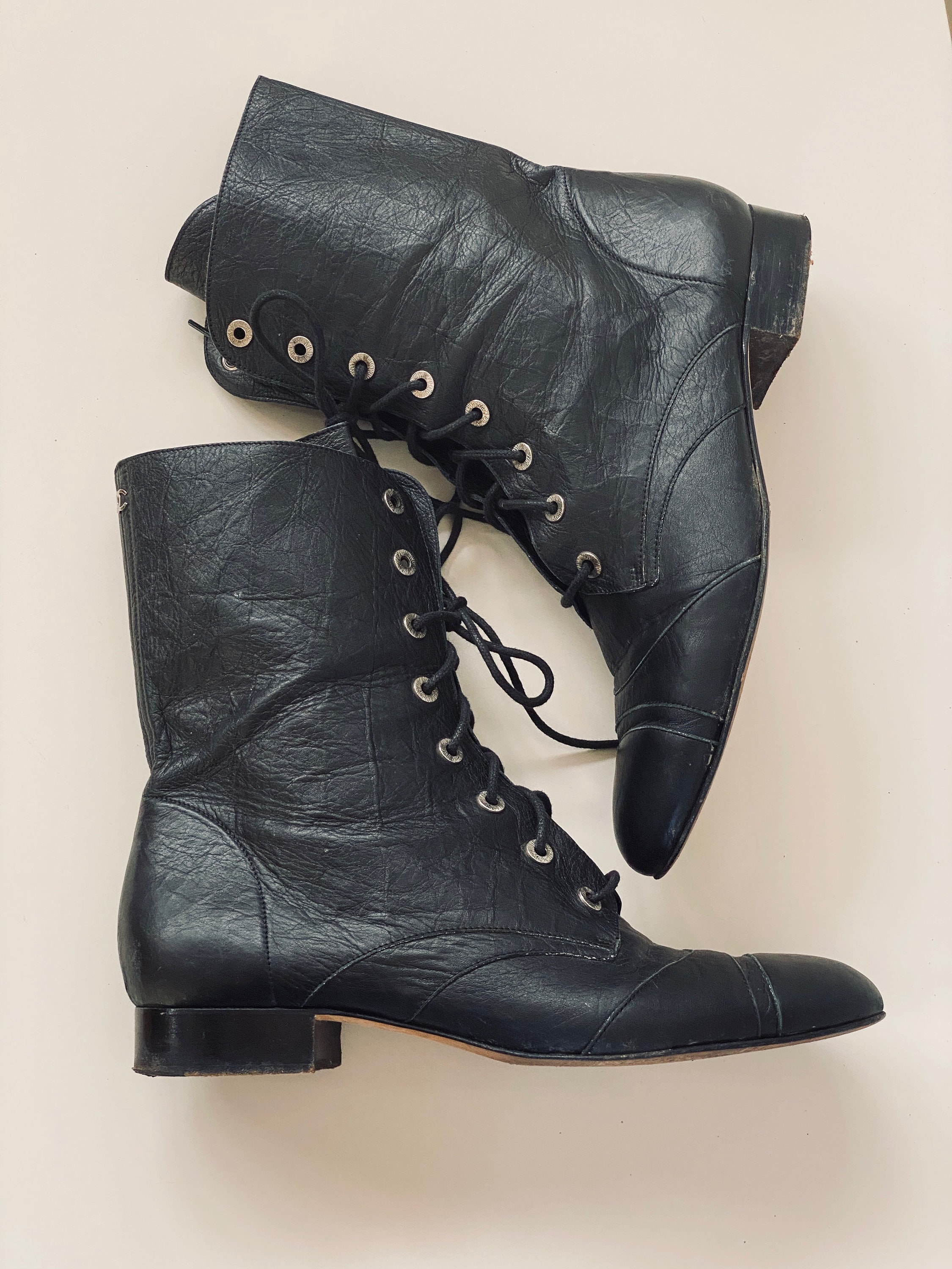 Chanel moto boots discount