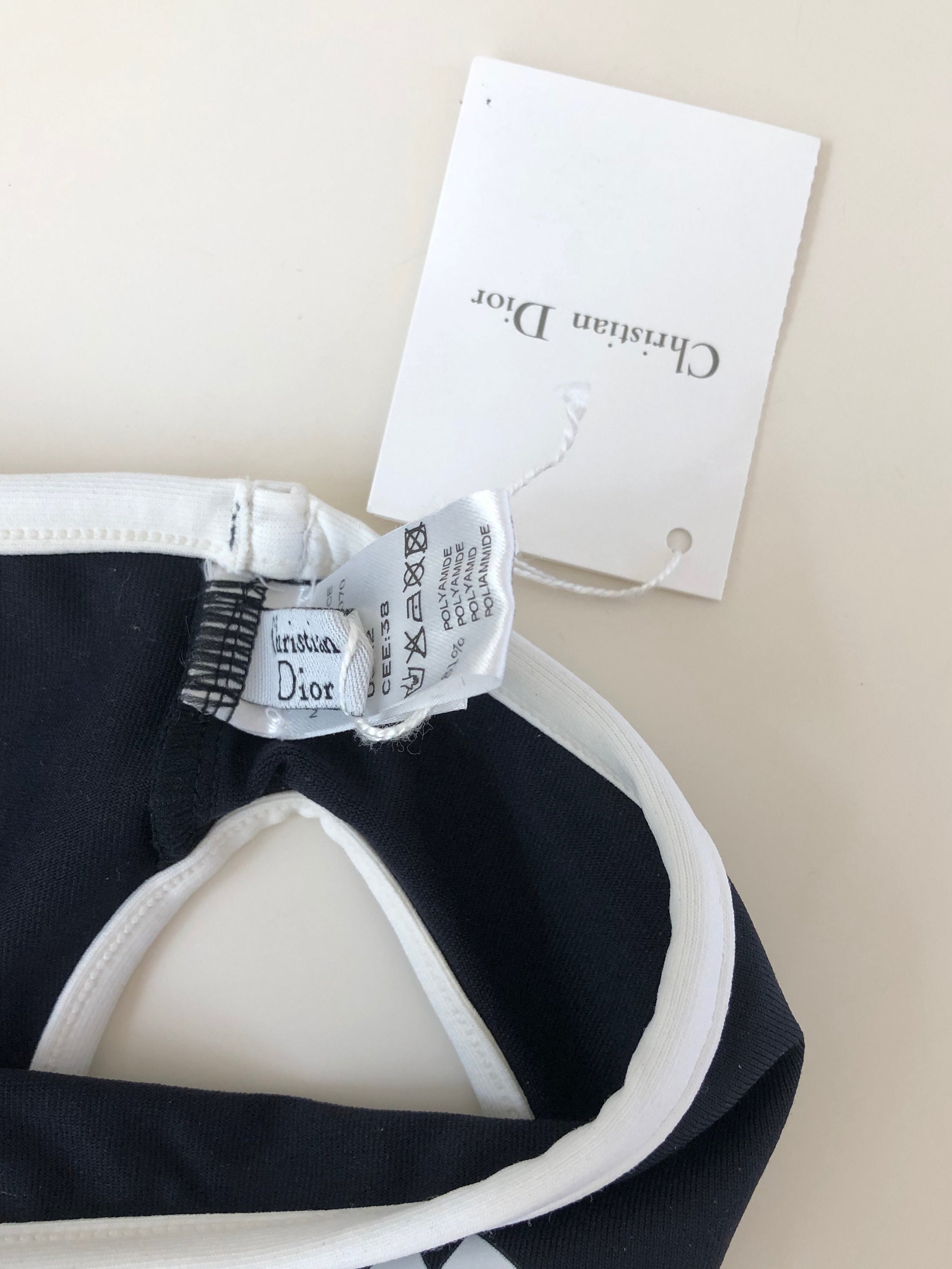 Vintage CHRSITIAN DIOR GOTHIC Signature Logo Monogram Bikini