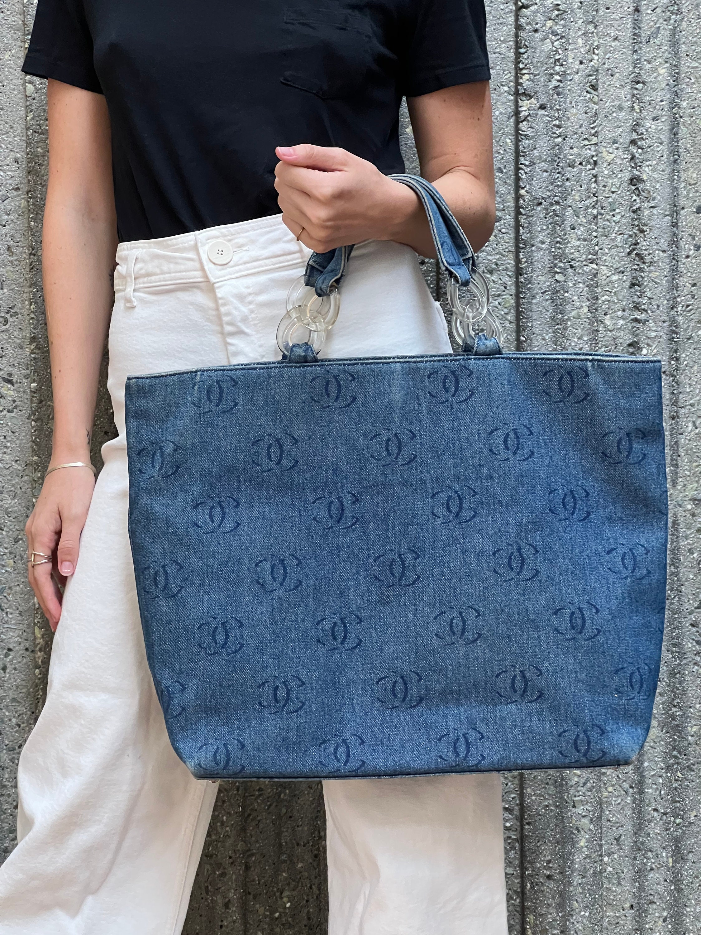Blue Chanel CC Denim Shoulder Bag