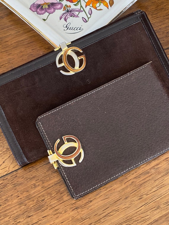 Vintage 70's GUCCI GG Monogram 2 stuk SET Bruin Suède | Etsy