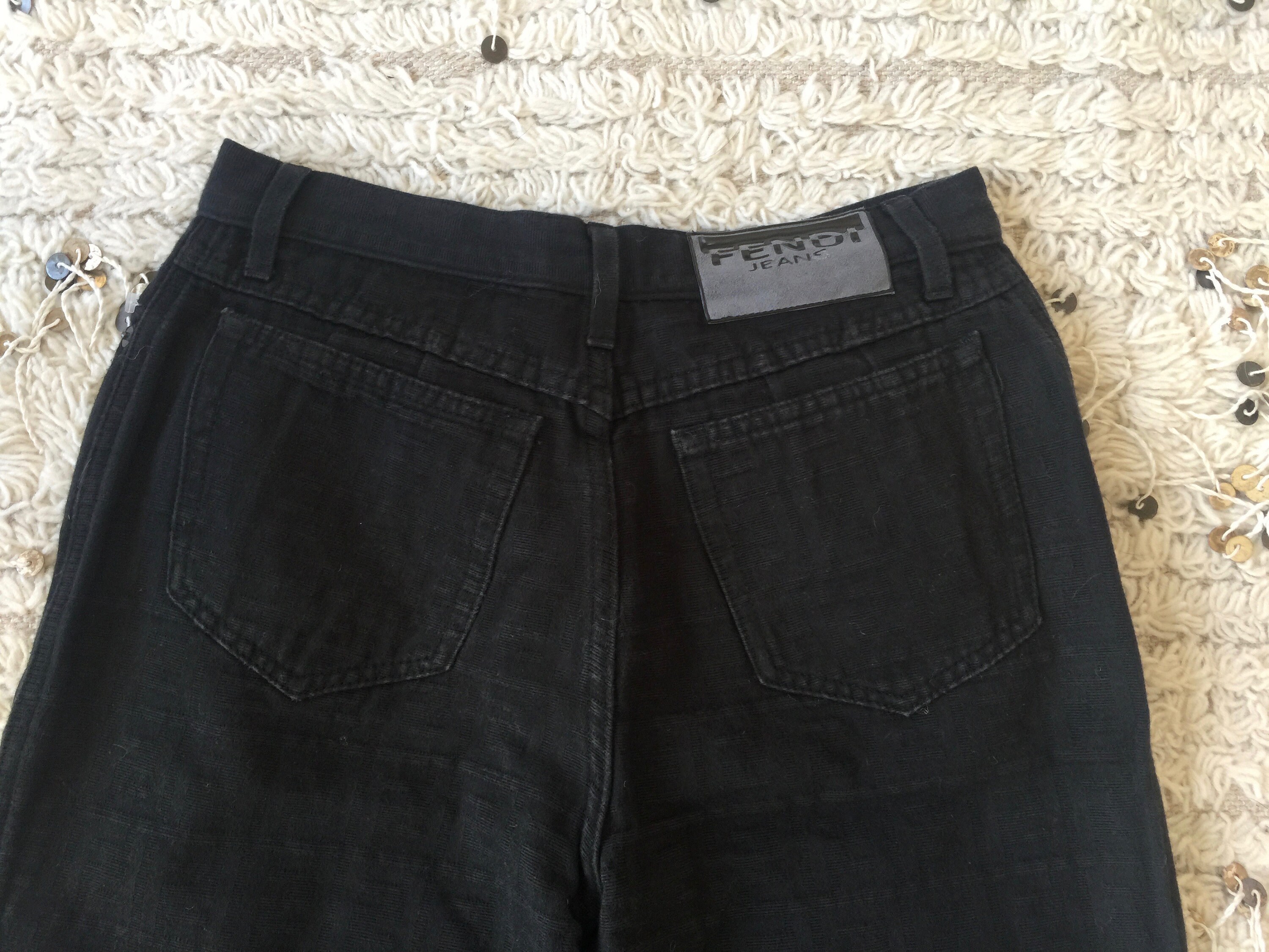 Vintage 90's FENDI FF Zucca Monogram Black Pants Jeans | Etsy