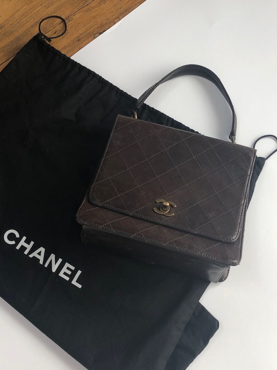 Buy Authentic Vintage CHANEL CC Turnlock Kelly Brown Leather Tote Online in  India 