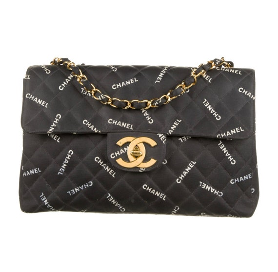Vintage 90's CHANEL Jumbo Letters Script Maxi CC Logos Monogram