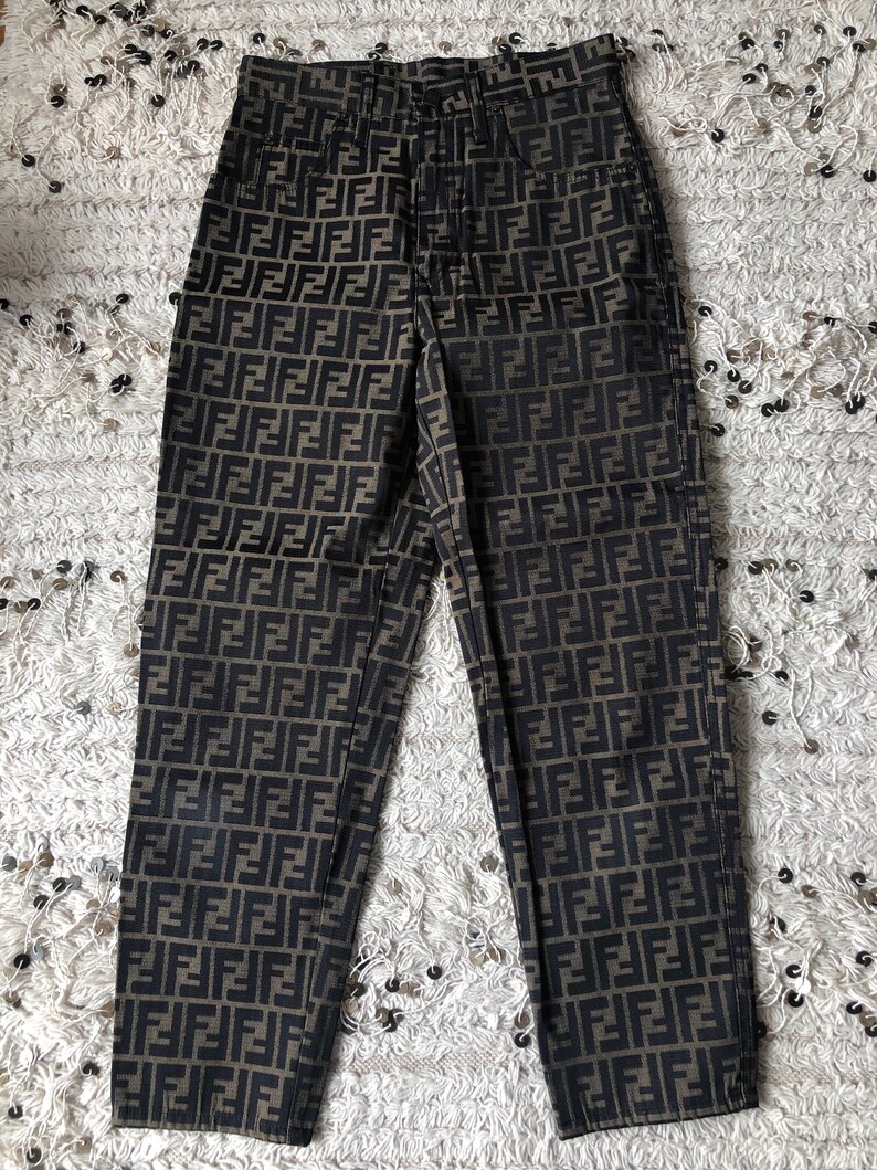 Vintage 90's FENDI ZUCCA FF Monogram Dress Pants Jeans | Etsy