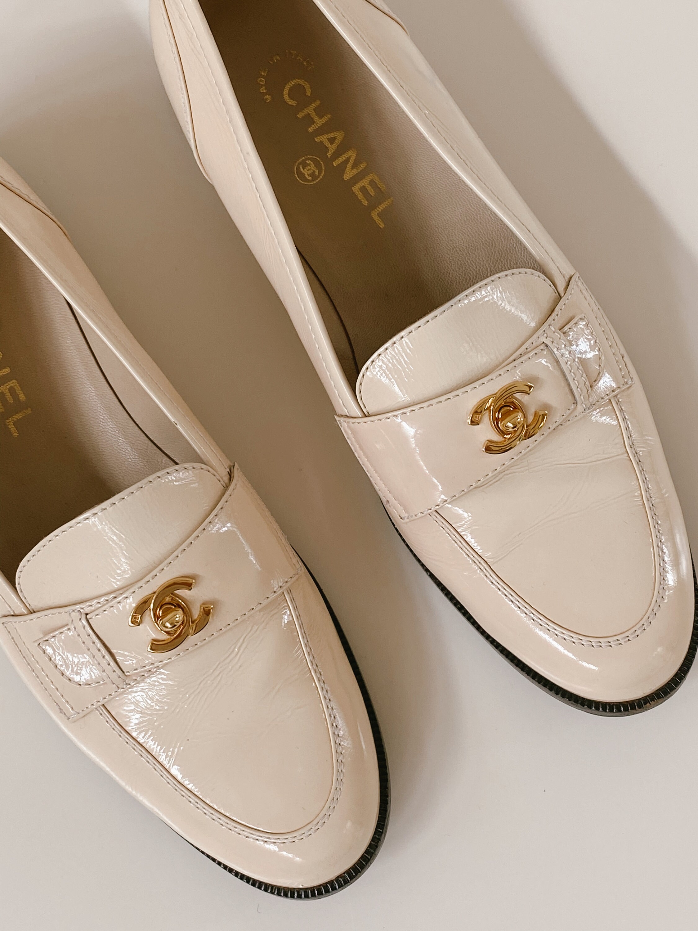 chanel turn lock loafer