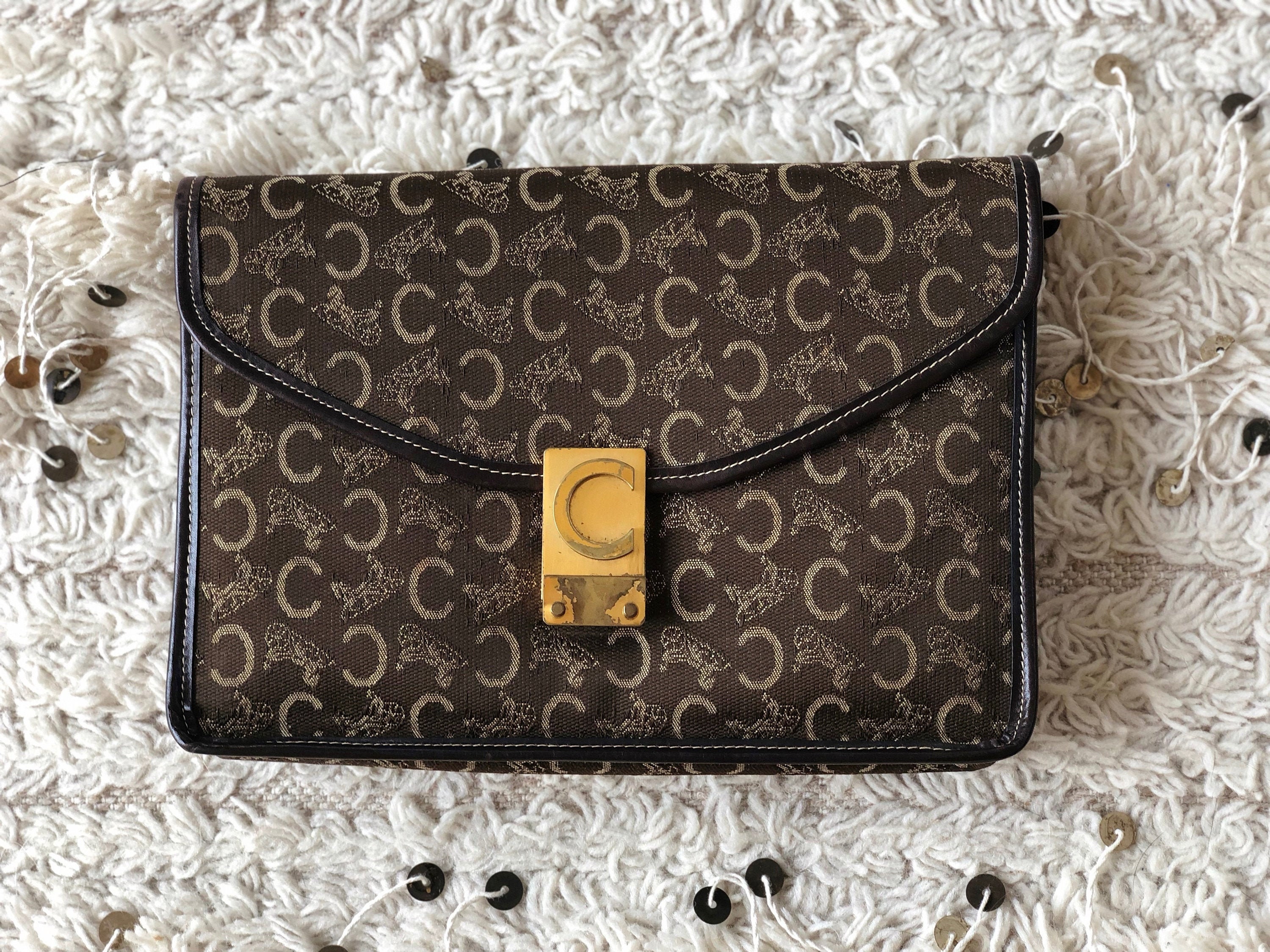 Vintage CELINE Paris Logo Monogram Shoulder Bag Clutch Purse -  Canada