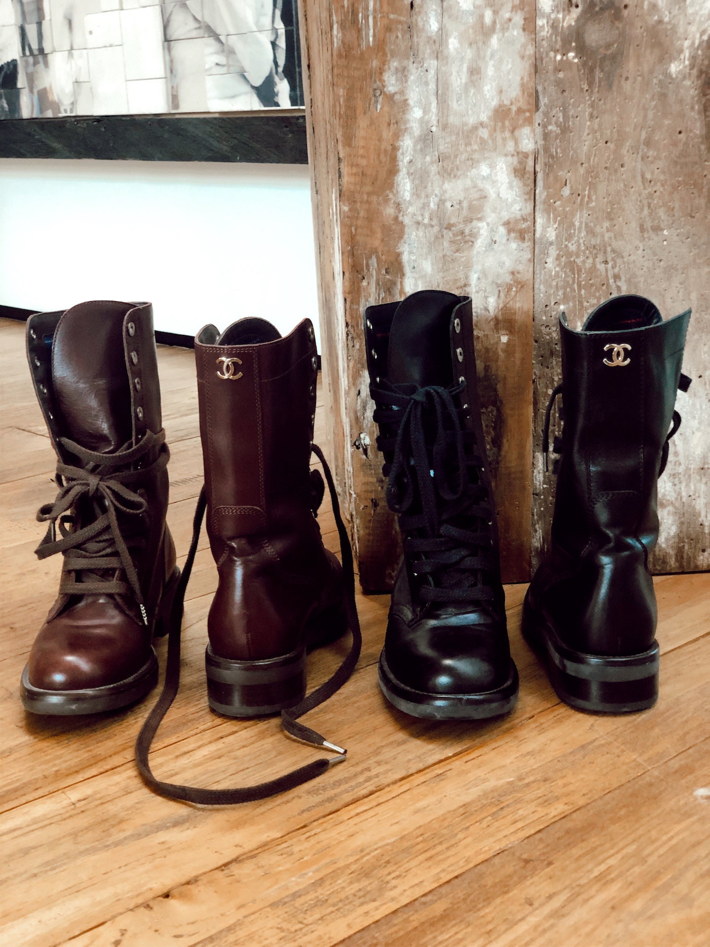 Chanel 2024 combat boots
