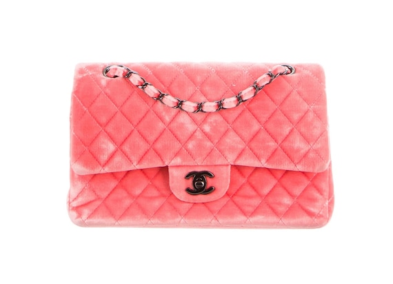 pink velvet chanel bag
