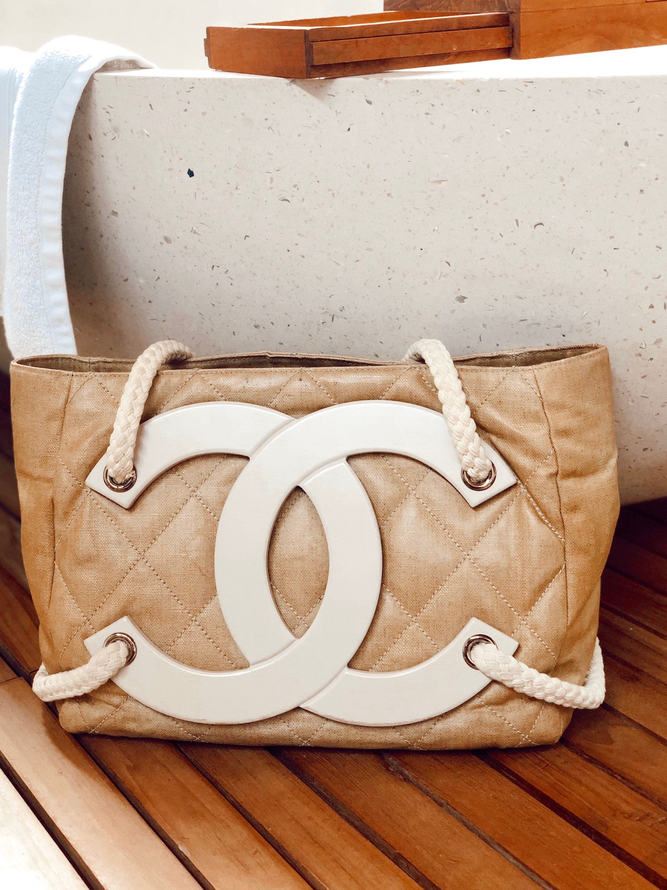 chanel double face tote bag