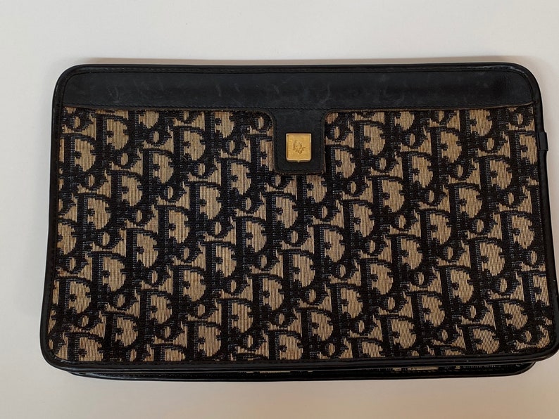 Vintage CHRISTIAN DIOR CD Monogram Navy Trotter Logo Shoulder | Etsy