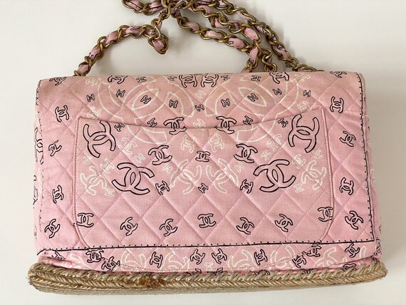 Chanel Red CC Logo Bandana Maxi Jumbo Bag, circa 1990s at 1stDibs