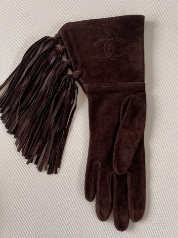 Chanel Fringe Fingerless Gloves Black Leather Metal ref.854728 - Joli Closet