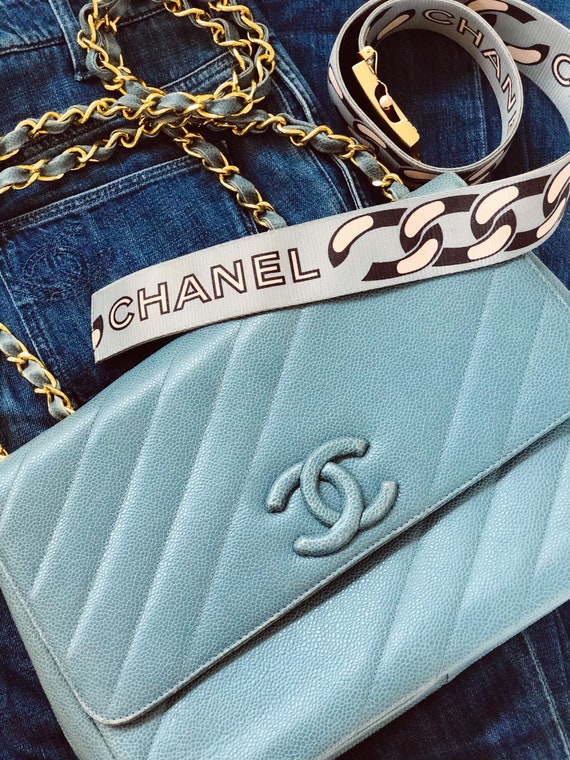 Vintage 90's CHANEL Monogram Letter Logos Iconic Webbing 