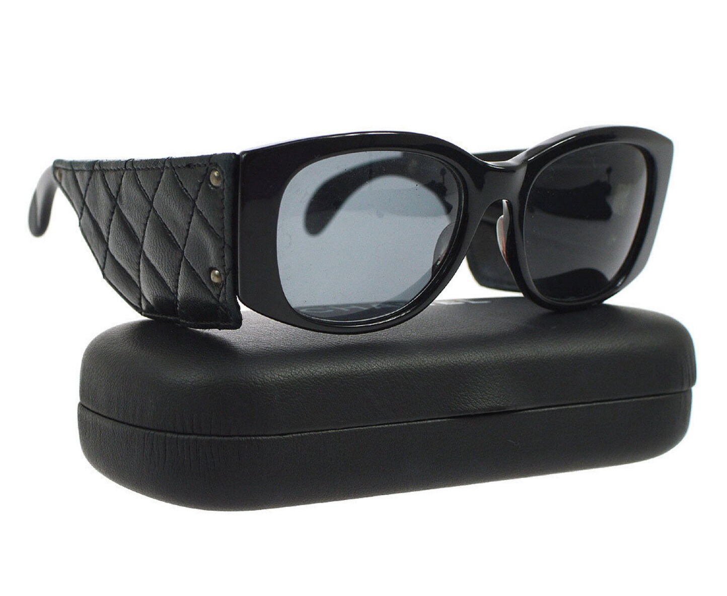 Vintage 1993 Iconic Chanel Paris Spelled Black Sunglasses