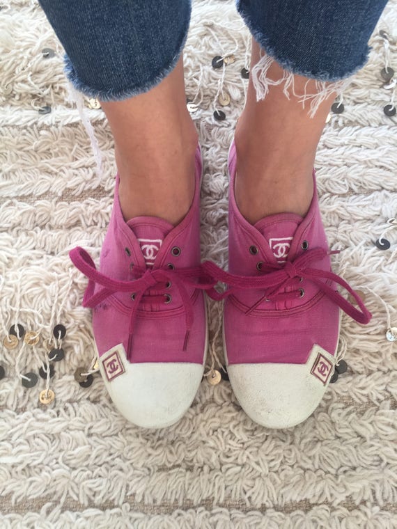 hot pink chanel sneakers