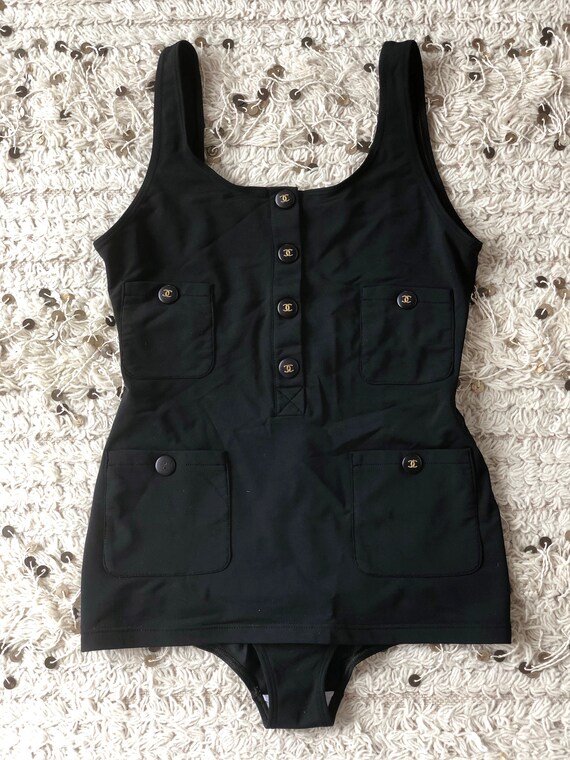 chanel black bathing suit