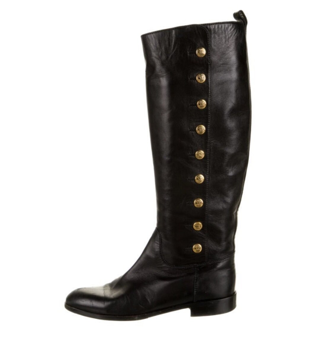Chanel boots knee high discount