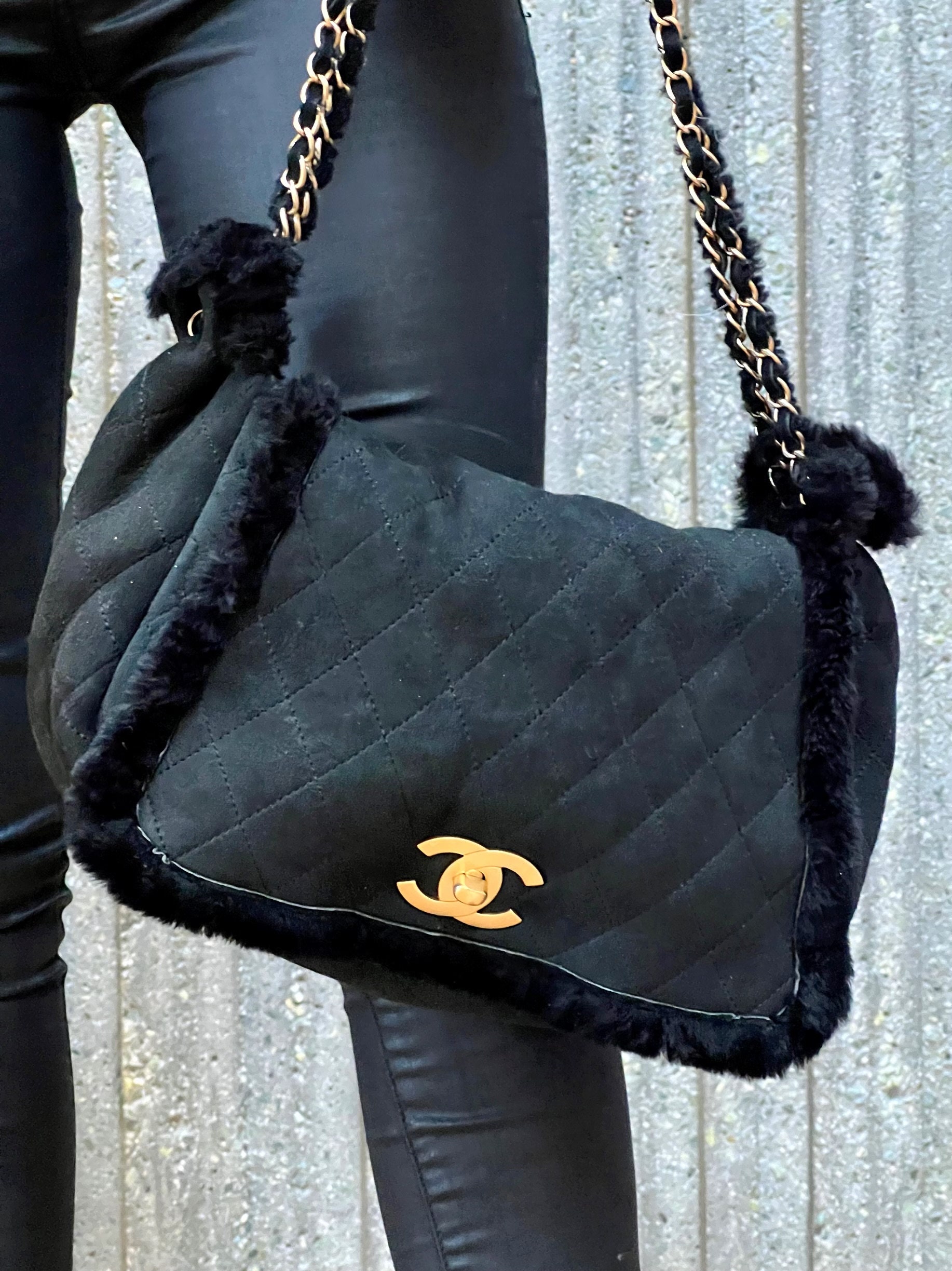 Jumbo Vintage Double-Sided Flap Bag Lambskin Black GHW