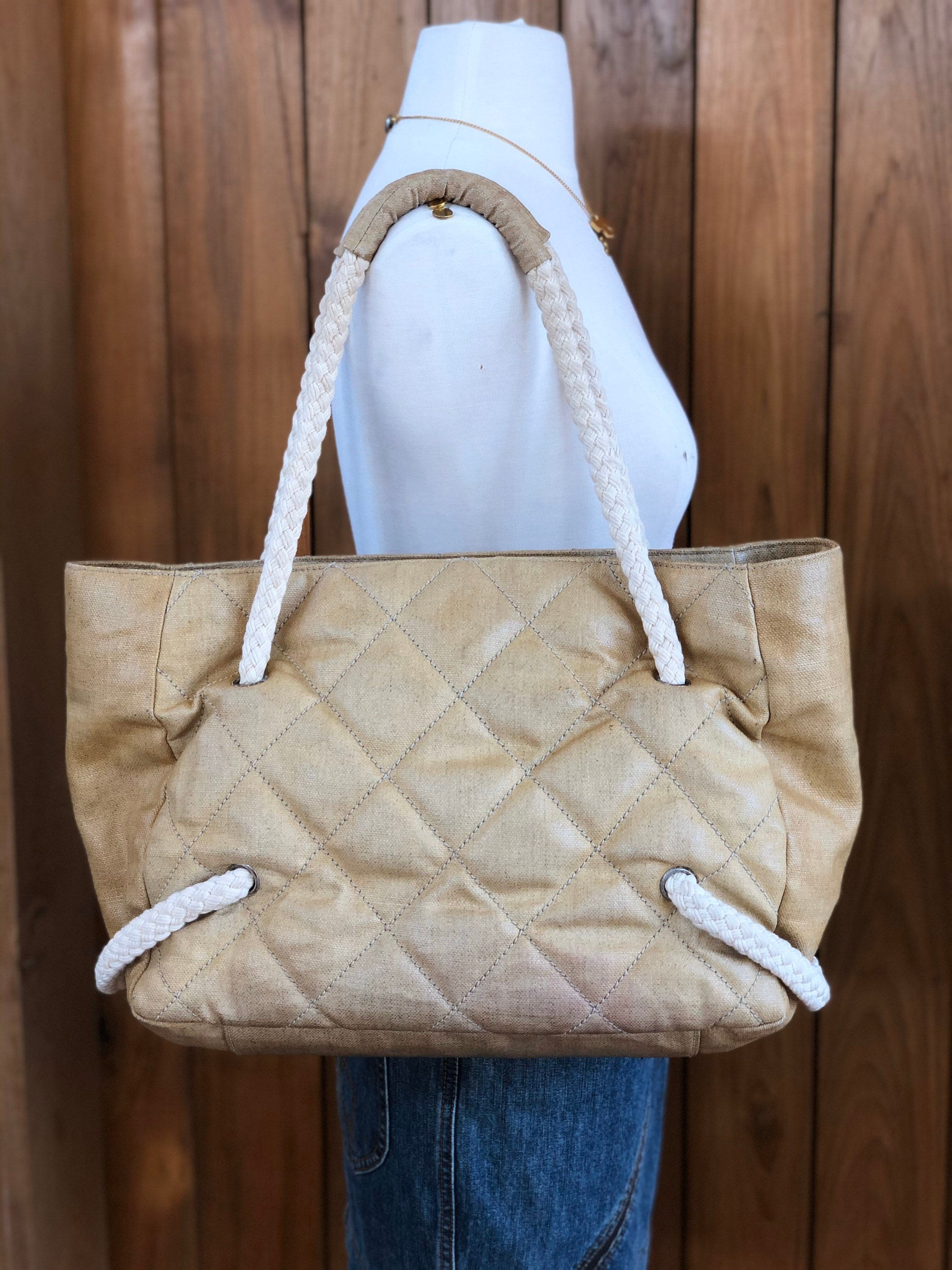 Vintage CHANEL Limited Edition Cruise Huge XL CC Wood Logo