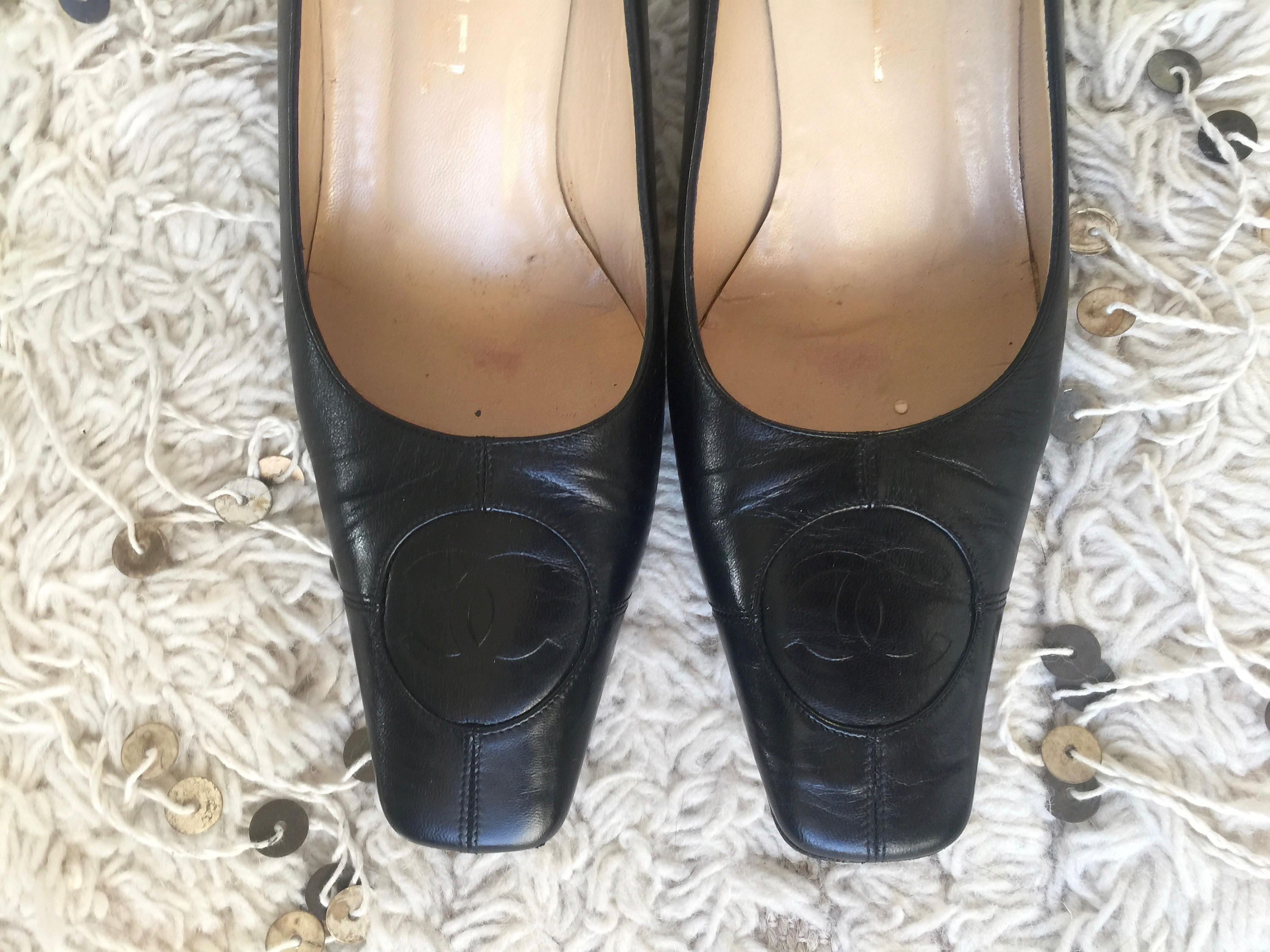 Chanel Brown Leather CC Platform Loafers Size 39.5 Chanel