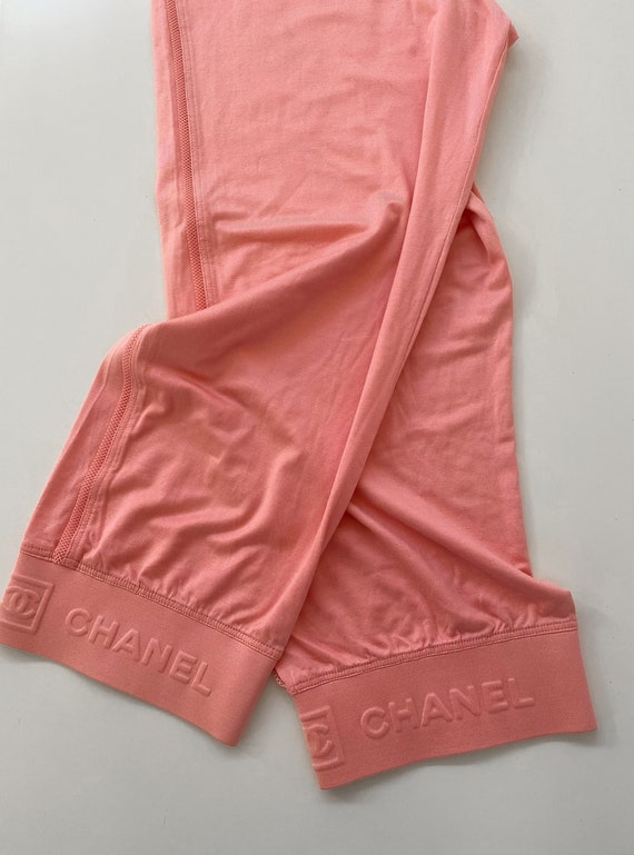 Vintage 90's CHANEL CC Monogram Logo Pink Knit Bi… - image 3