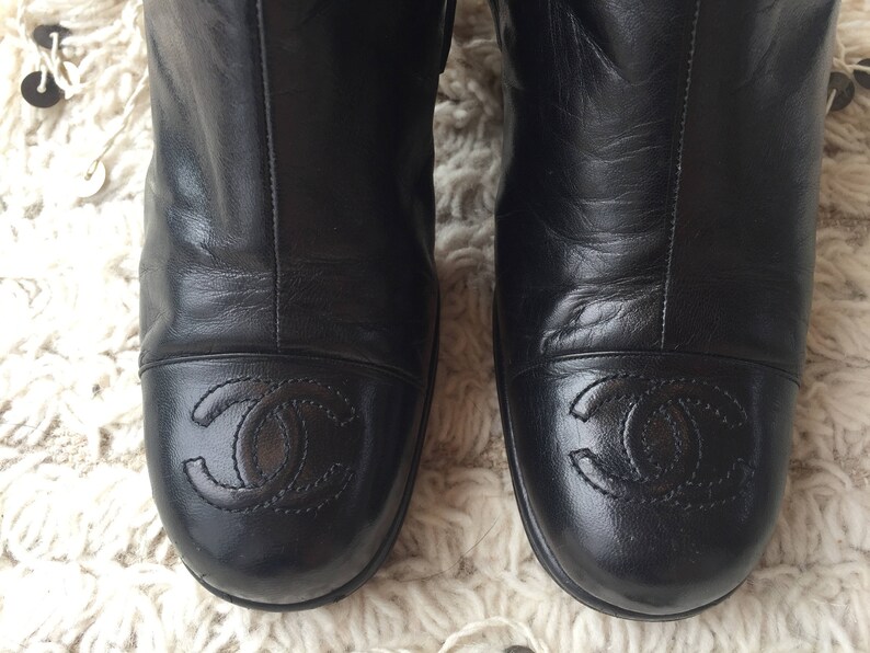 chanel patent leather pirate boots