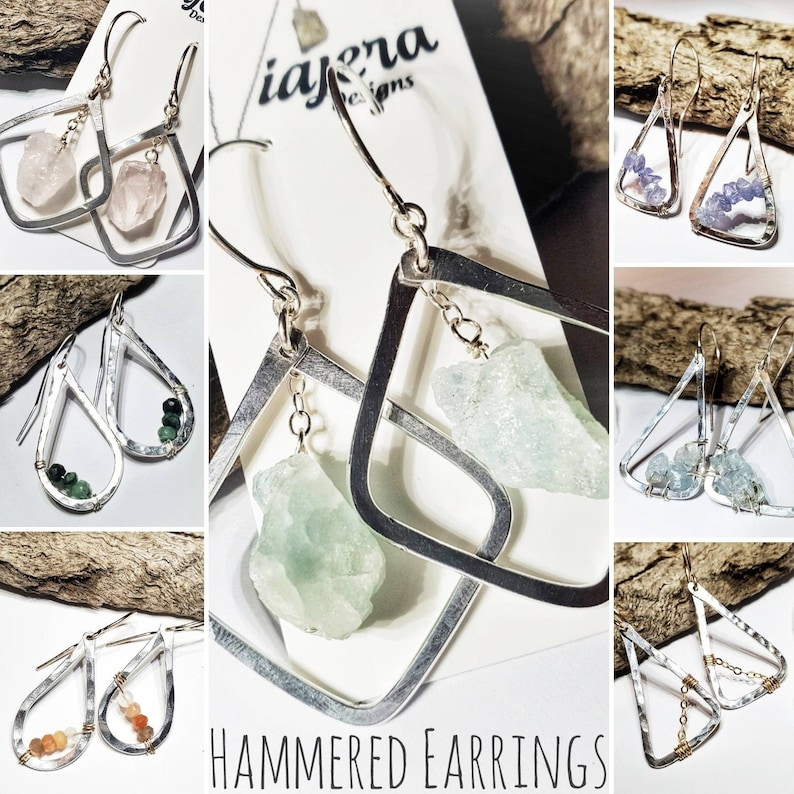 Statement Citrine Hammered Sterling Silver Leaf Stud Earrings Citrine Silver Teardrop Earrings Birthday Gift For Her Gemstone Earrings