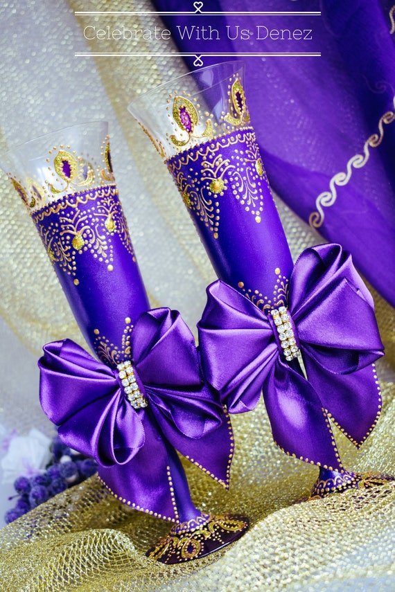 purple and gold wedding dresses