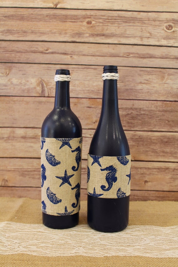 Wine Bottle Decor Burlap Centerpieces Decorative Bottle Etsy
