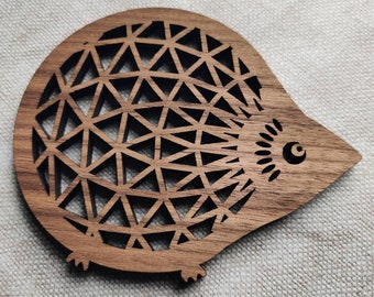Hedgehog coaster - house warming - thank you gift - wood coasters - wedding favour - cute hedgehogs - hedgehug - pocket hug - parametric