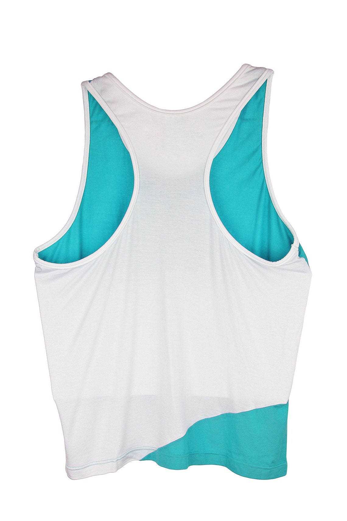 Women Tank Top Organic Cotton Spandex Yoga Racerback White & Etsy UK