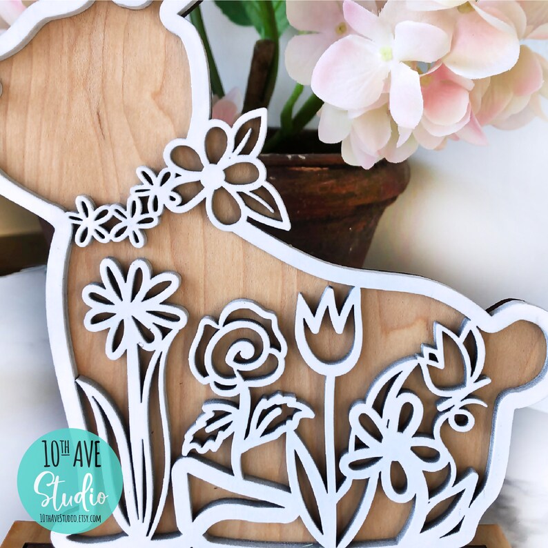 1/4 Bunny Rabbits Shelf Sitters With Stands SVG/DXF/EPS &amp; Png - Etsy