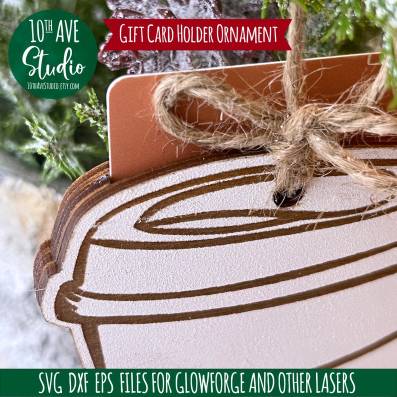 Coffee Cup Gift Card Holder Ornament Bundle Assorted SVG DXF Etsy