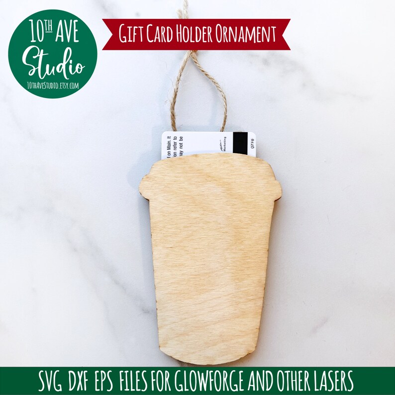 Coffee Cup Gift Card Holder Ornament Bundle Assorted SVG DXF Etsy