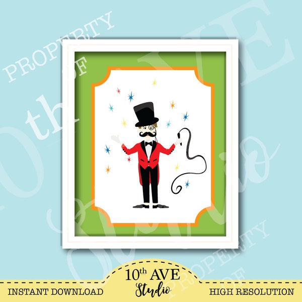 Carnival Circus Ringmaster 8x10 Instant Download Print Your Own Wall Art Glowforge Lasers Cutting