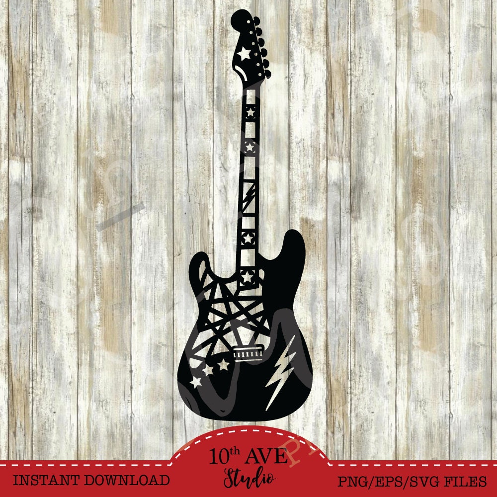 Download Electric Guitar SVG/EPS/DXF/png Clipart Vector Files cut ...