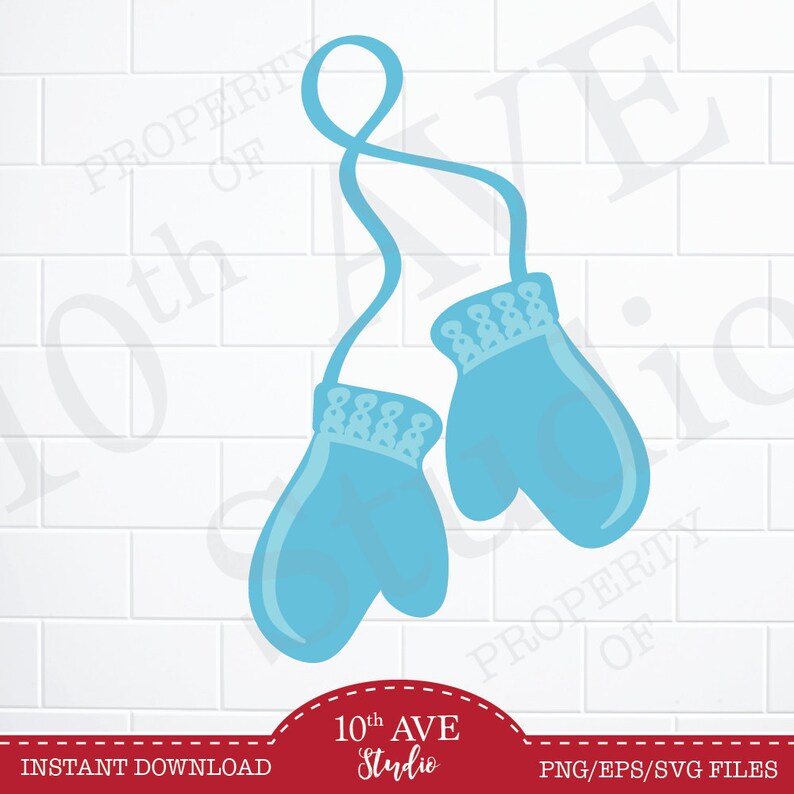 Mittens SVGPNGEPS Clipart and cut files winter, snow, snowday
